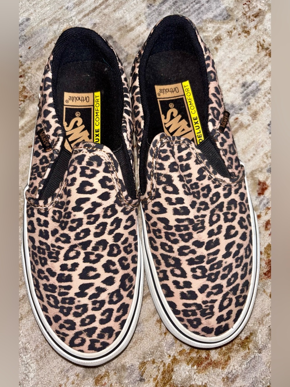 Vans Ortholite Deluxe Comfort Leopard Slip Ons